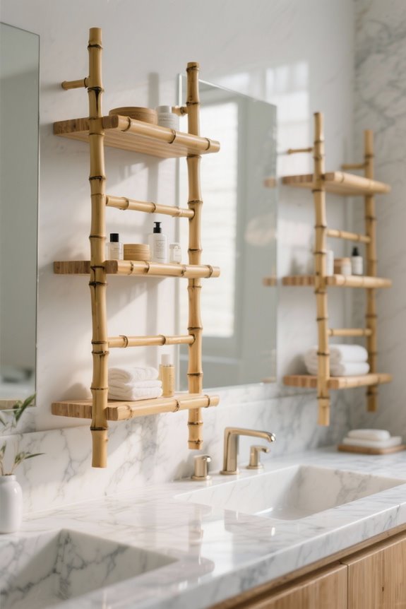 bamboo ladder shelves selection