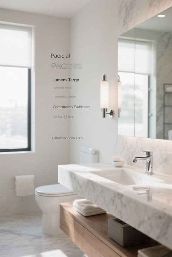 bathroom lumens target guidelines