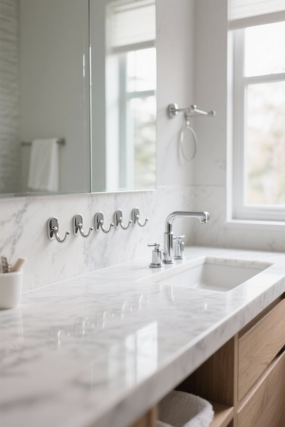 bathroom organization with hooks