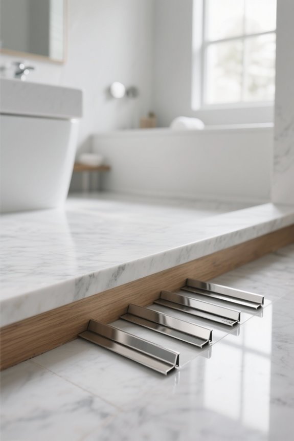 bathroom threshold strip guide