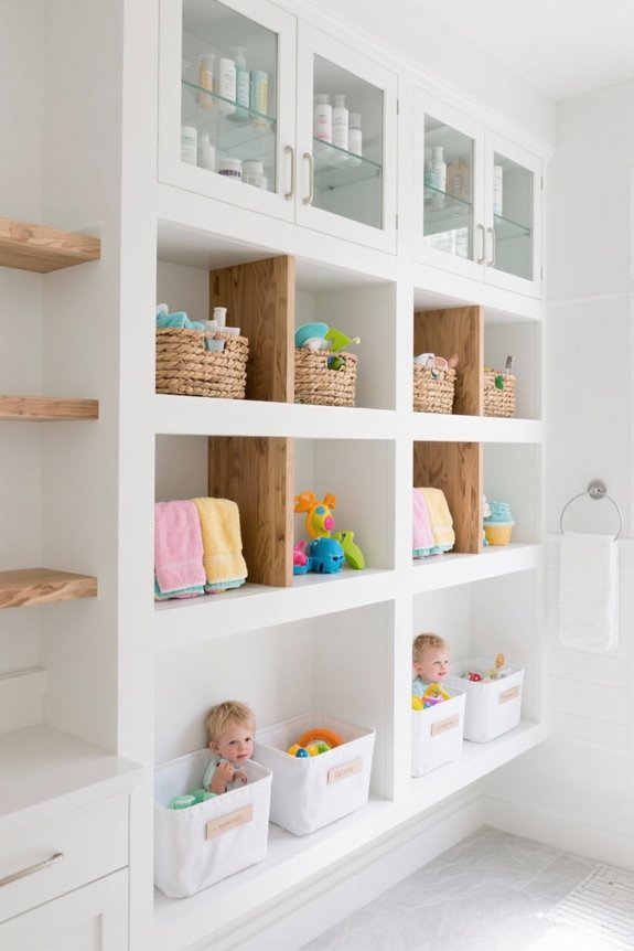 child friendly bathroom organization