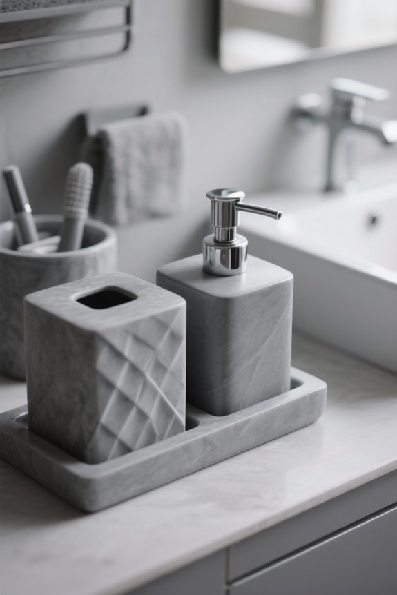 choosing gray bathroom accessories