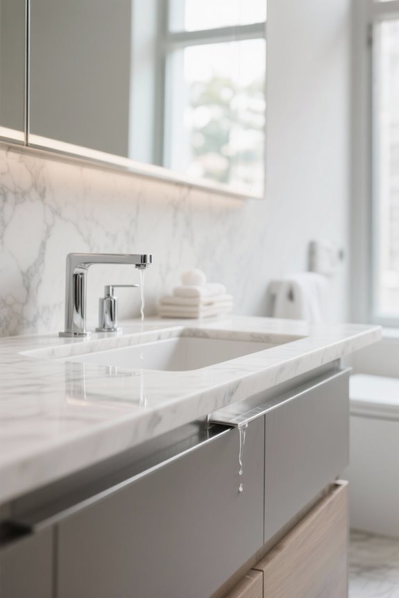 drip reducing countertop edges