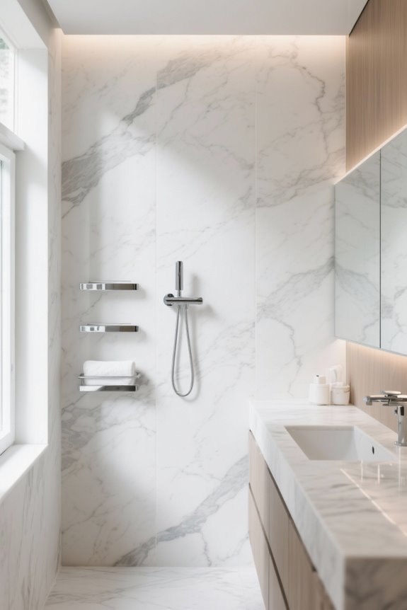 focal walls maximize small bathrooms