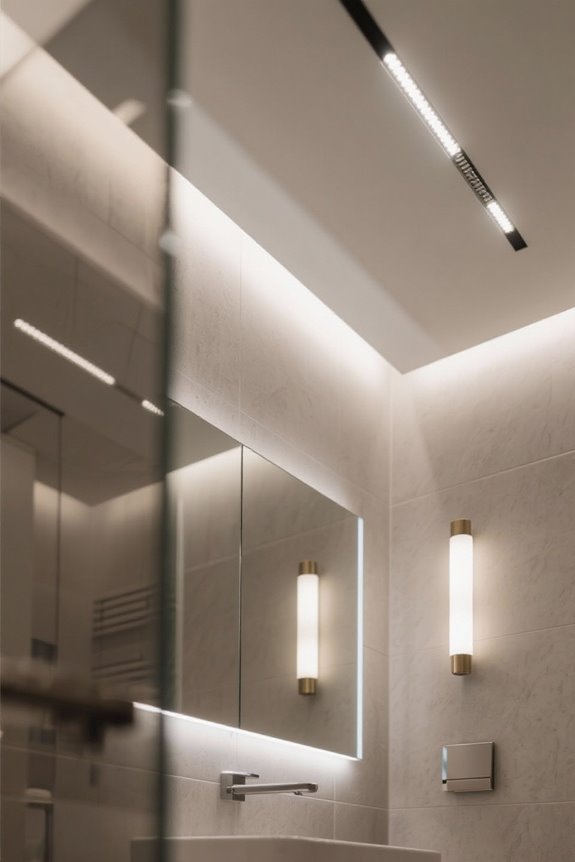layered lighting for bathrooms