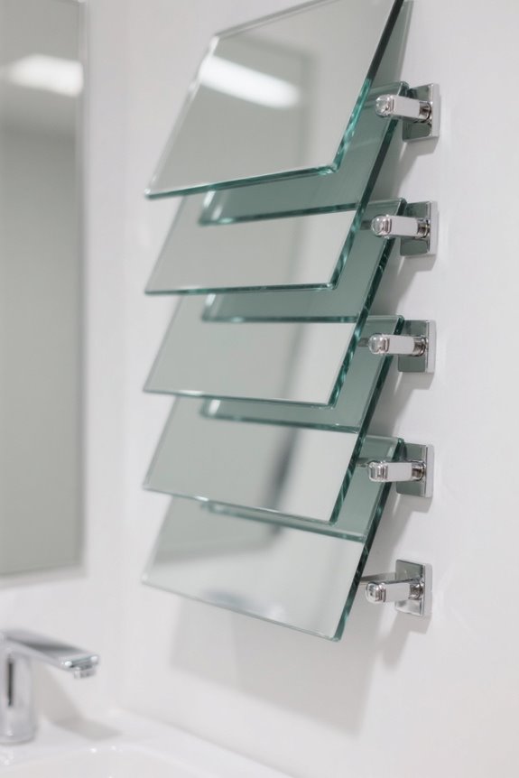 layered mirrors enhance narrow spaces