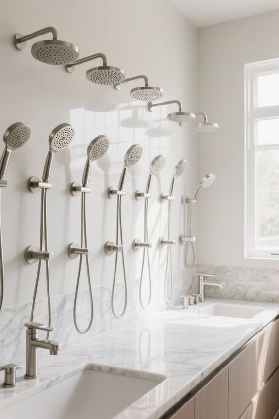 luxurious brushed nickel showerheads