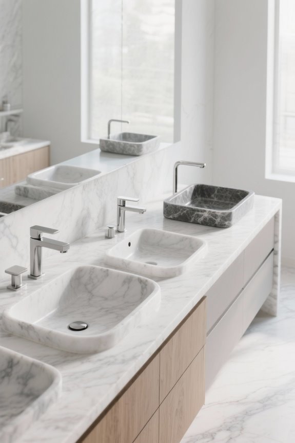 luxurious stone bathroom sinks
