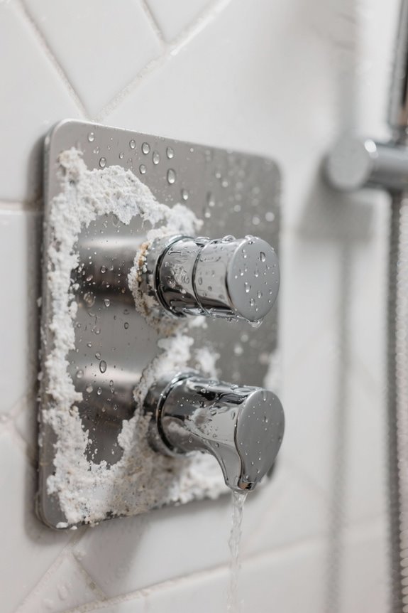 mineral buildup shower signs