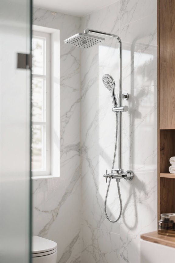 narrow stall shower ergonomics