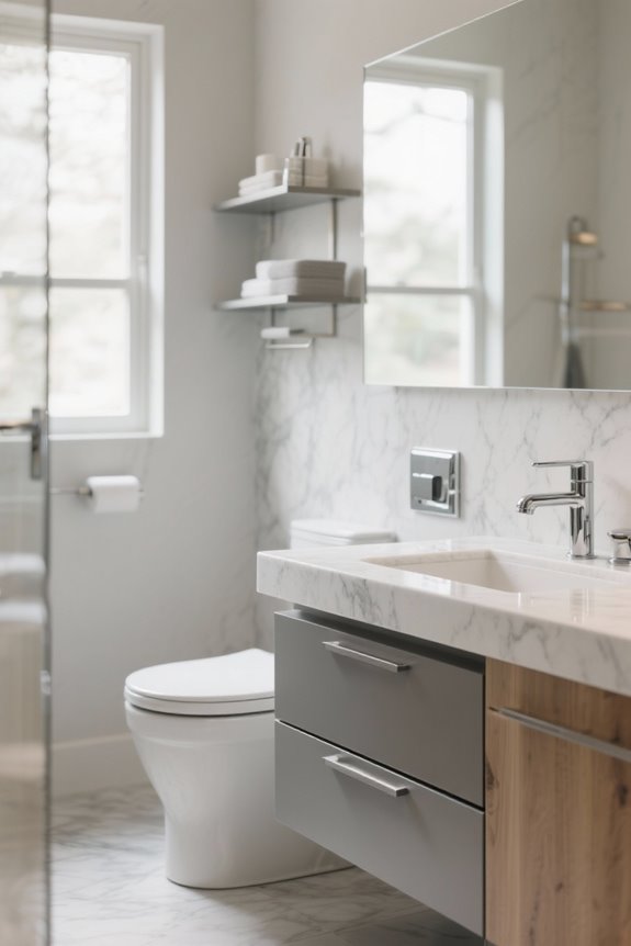 organized toilet area storage