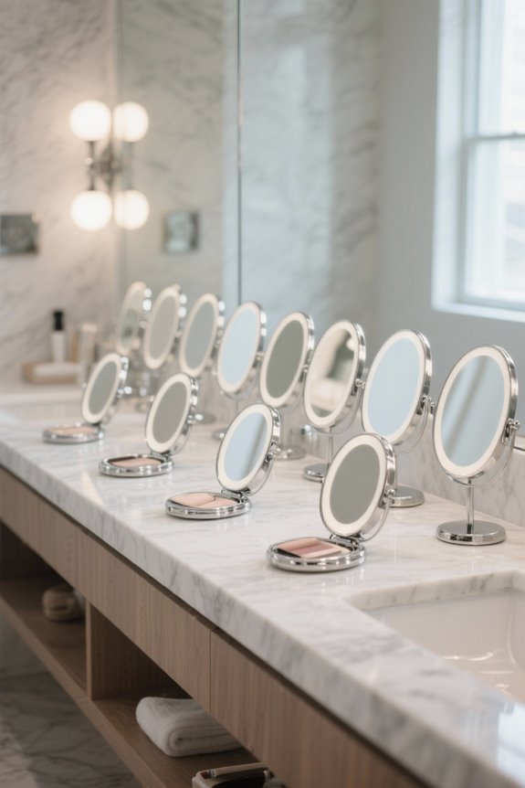portable illuminated makeup mirrors