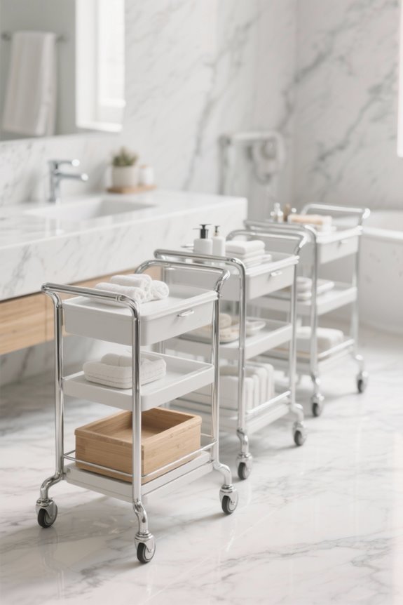 rolling bathroom carts selection