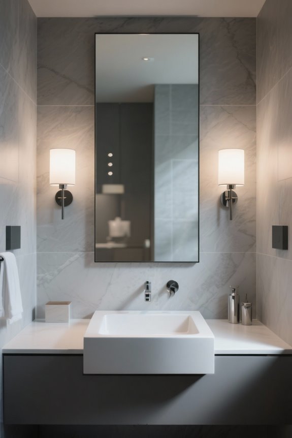 sconce placement for mirrors