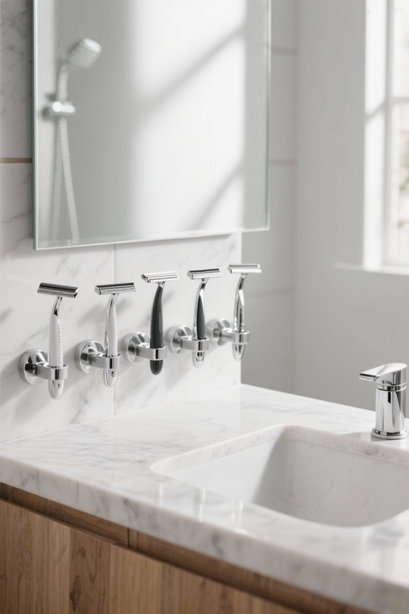 shower razor holders organized