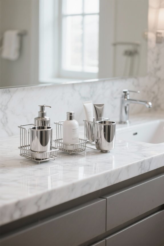 sleek stainless steel caddies