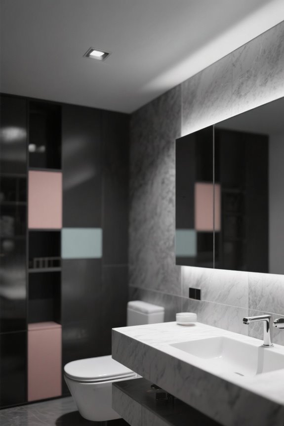 soft colors enhance bathrooms