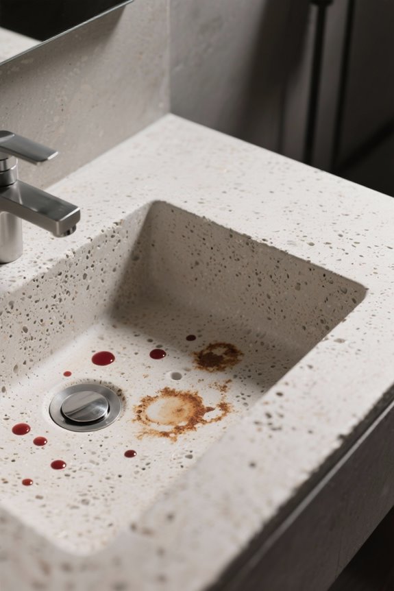 stains from environmental exposure