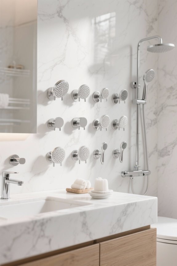 stylish adhesive shower head holders