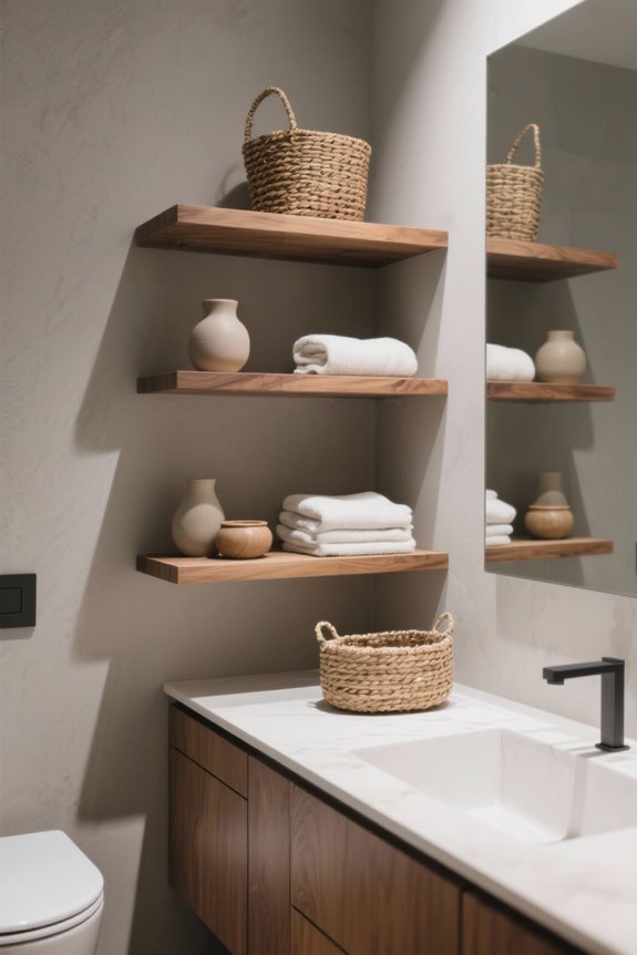 stylish and practical open shelving