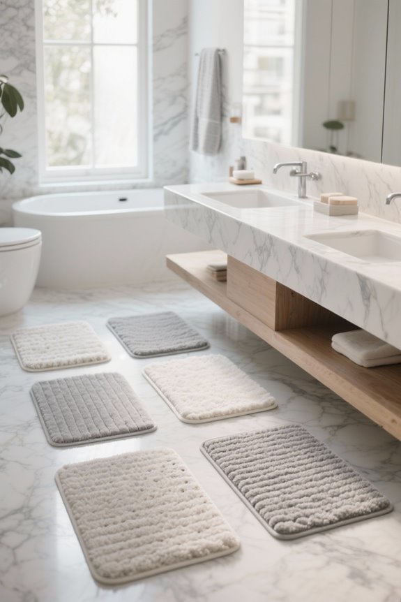 stylish and safe bath mats