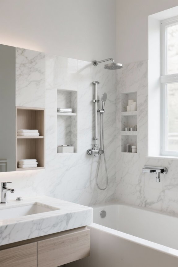 stylish bathroom shower storage