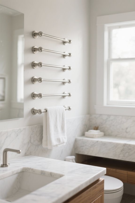 stylish brushed nickel towel bars