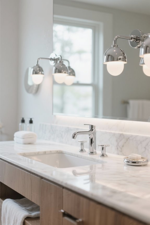 stylish chrome bathroom lighting