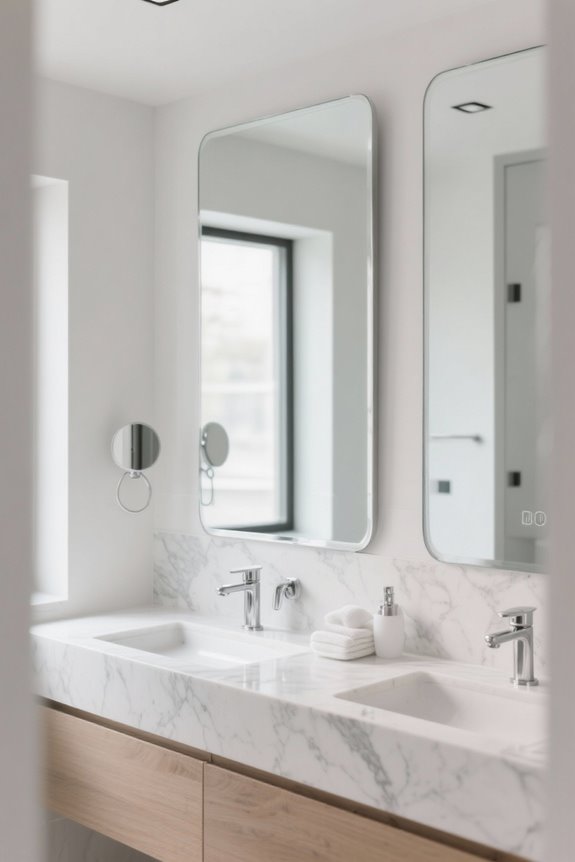 stylish full length bathroom mirrors