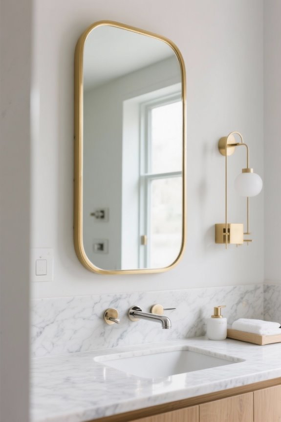 stylish gold frame mirrors