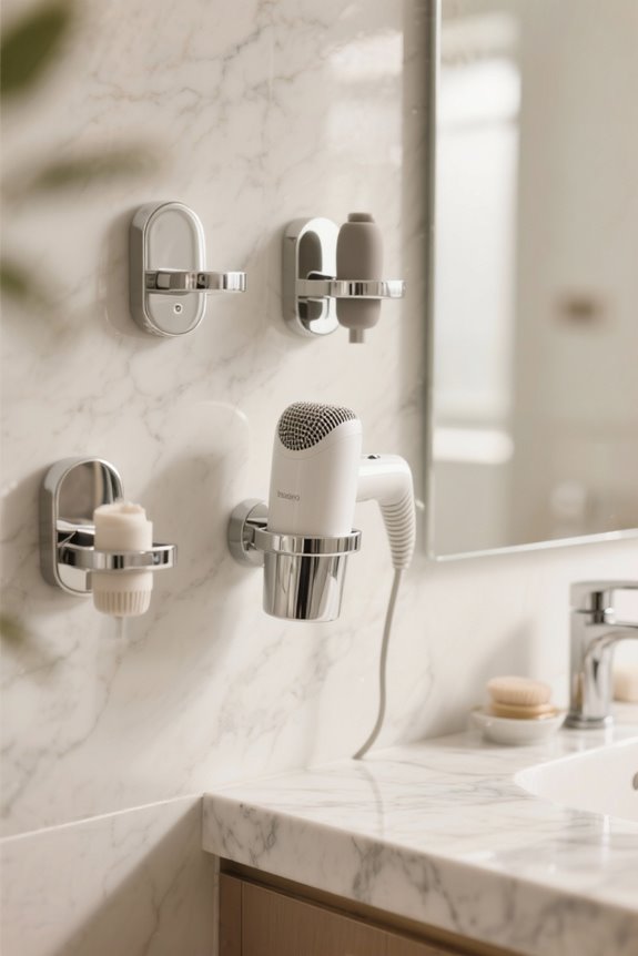 stylish wall mounted hair dryer holders