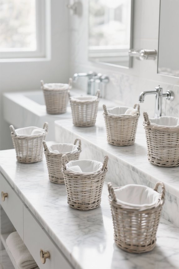 stylish wicker bathroom organization