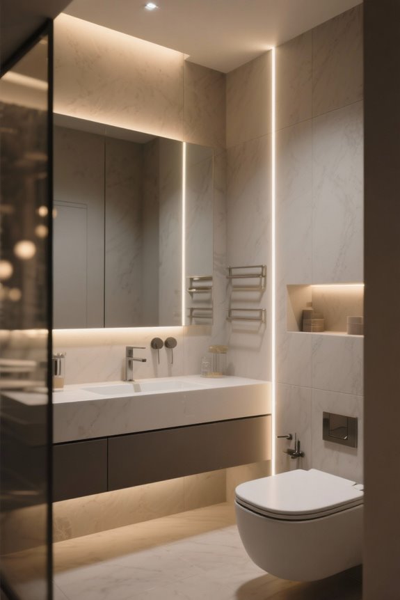 subtle led bathroom illumination