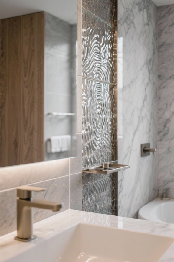 textural warmth enhances bathrooms