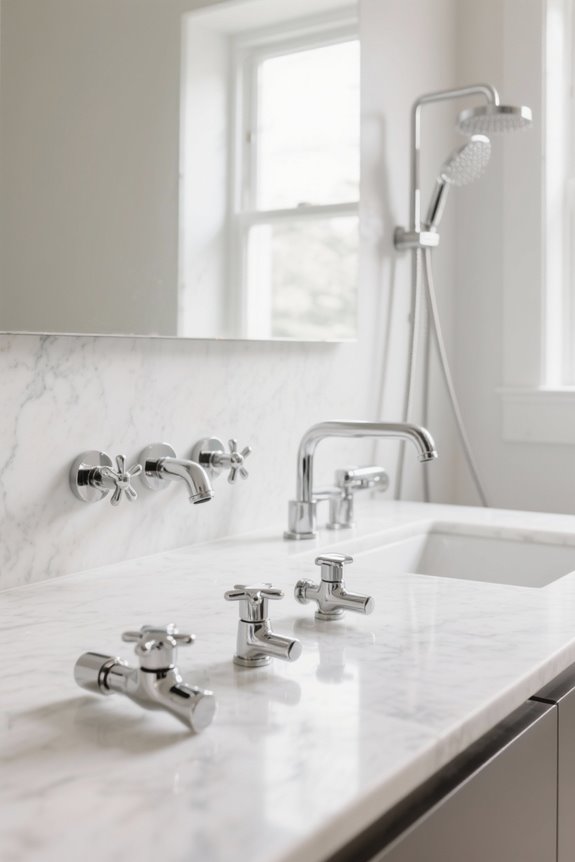 three handle shower valves