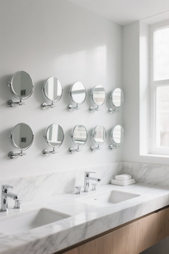 wall mounted mirrors for grooming